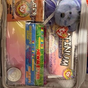 Ty 1999 membership kit Beanie Babies Trading Cards Set with Purple and Pink